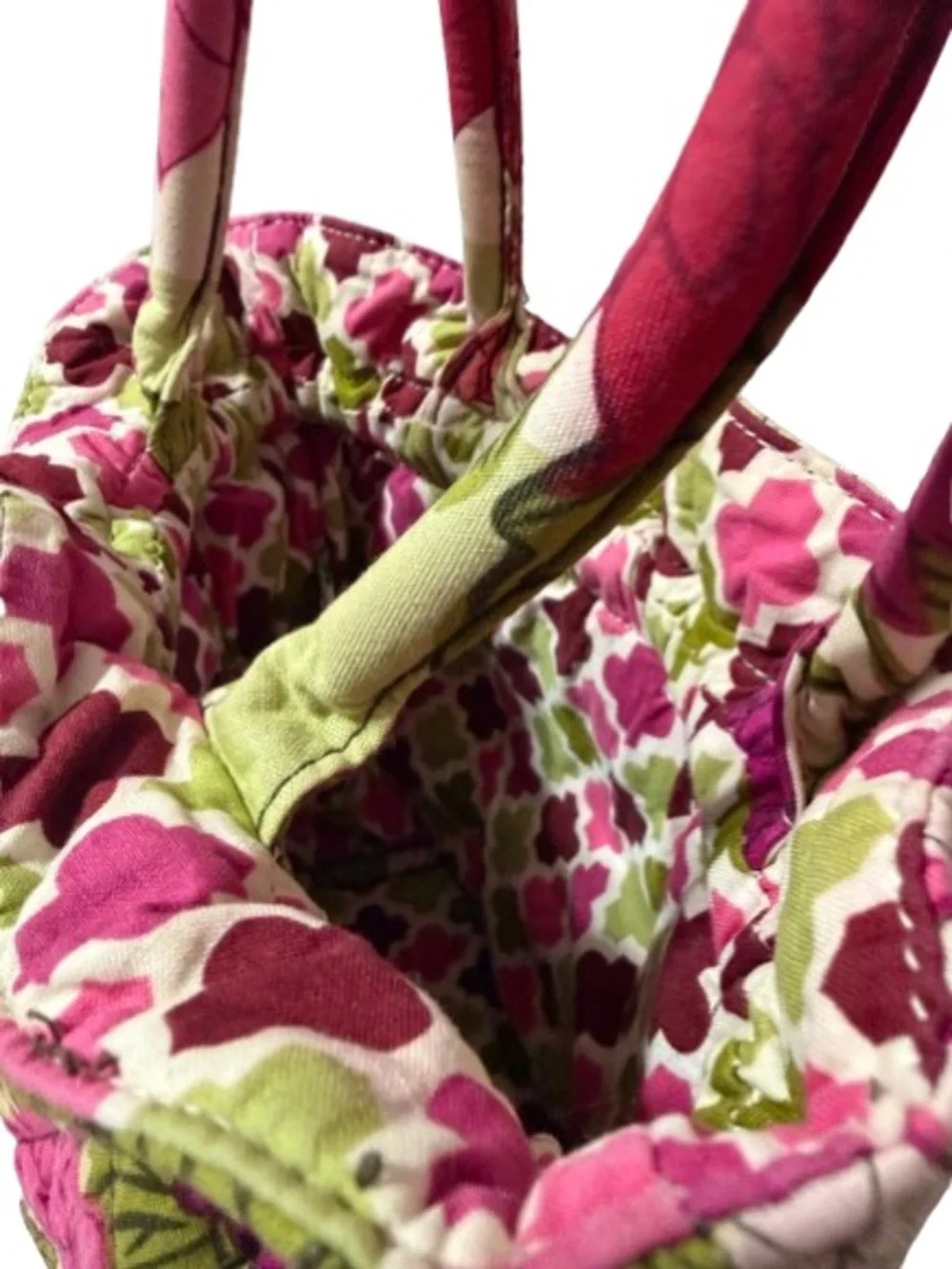 🎉HOST PICK Vera Bradley”Hello Dahlia!”Cinch Bucket Handbag-Retired Pink&Green